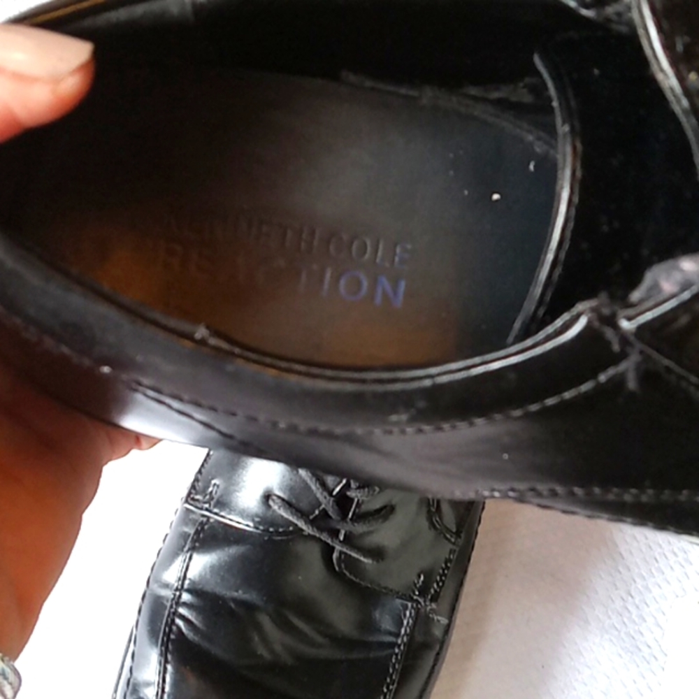 Kenneth Cole Reaction Men's Sz 11 Vegan Leather Oxford,Black - Picture 4 of 7